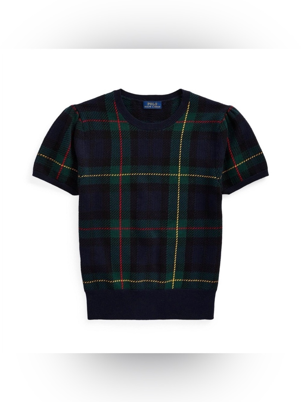 Polo Ralph Lauren Navy Tartan Plaid Crewneck shortsleeve Medium